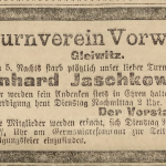 Jaschkowitz Bernhard, wzmianka o zgodnie - Der Oberschlesische Wanderer 1903, Jg. 76, No. 284, s. 7
